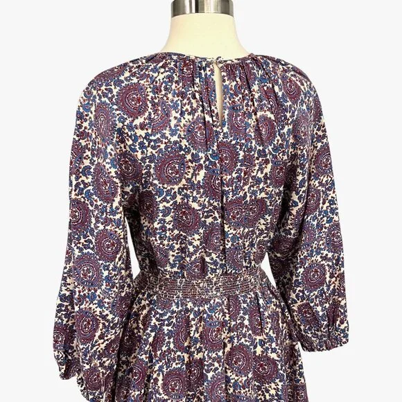 J. Crew Palermo Smocked Waist Mini Dress Floral Bouquet Linen Size Small S - Picture 8 of 16